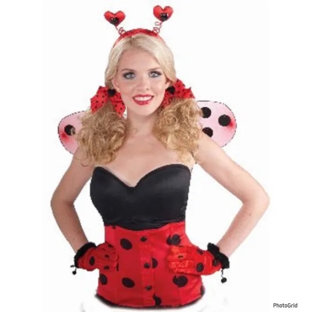 🌟🌟🌟Forum Novelties Lady Bug headband & bows Halloween costume accessories NEW